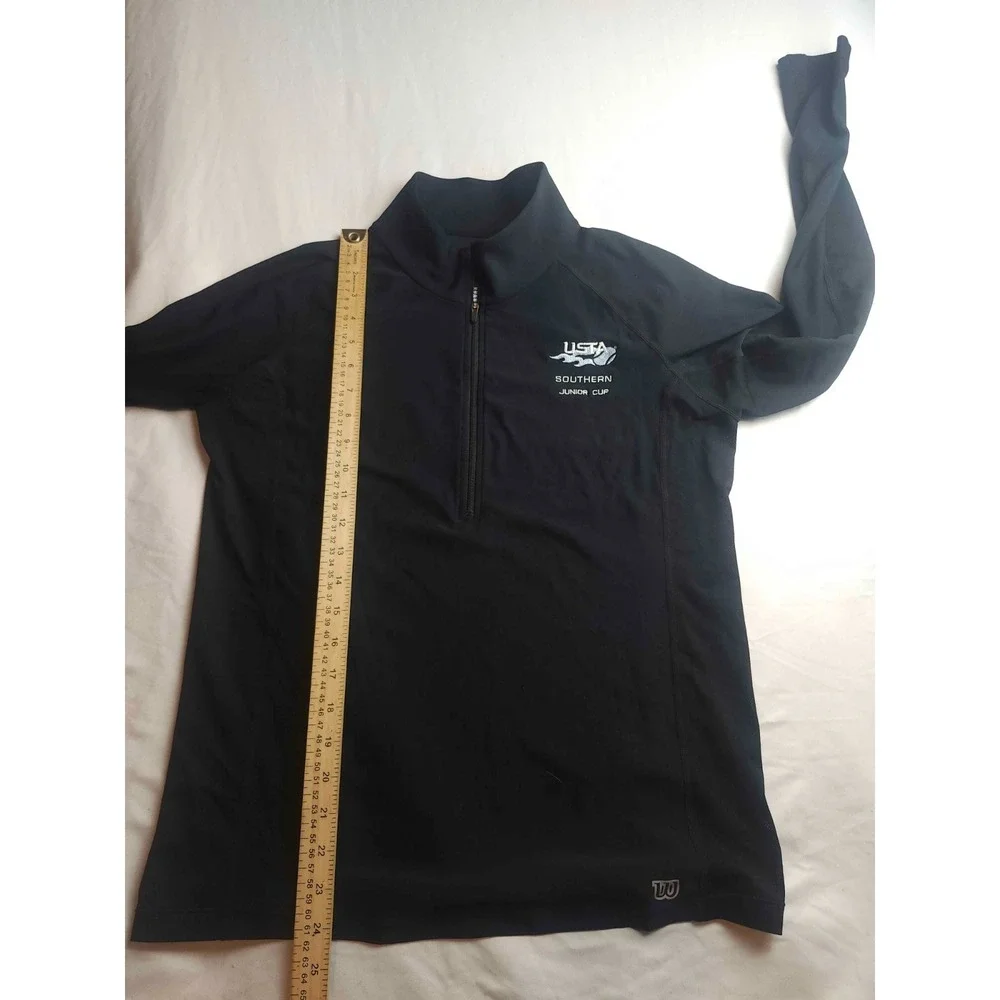 USTA Southern Junior Cup Wilson Pullover Men M Black Sporty Performance Athletic